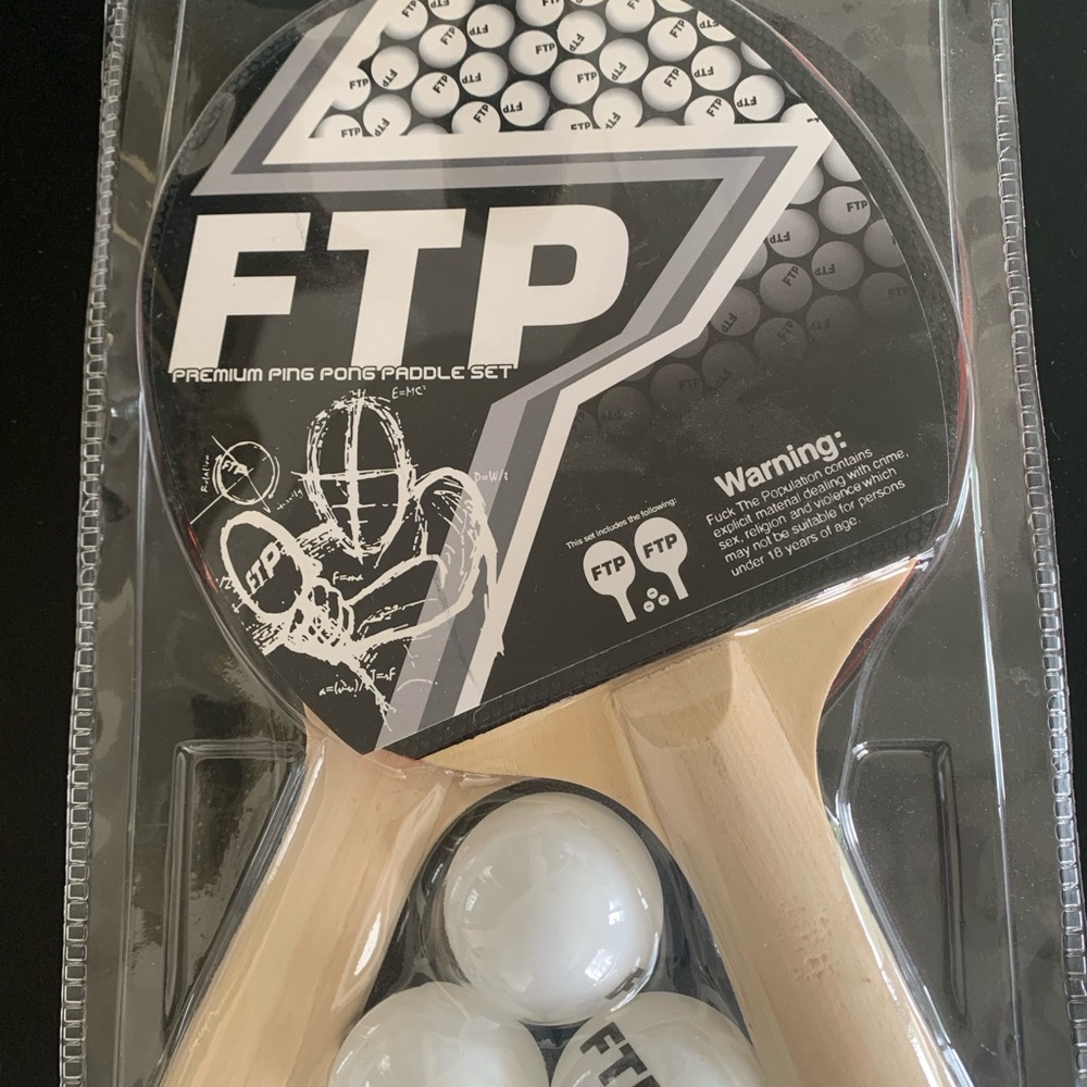 FTP Black and White Table Tennis Paddle Set